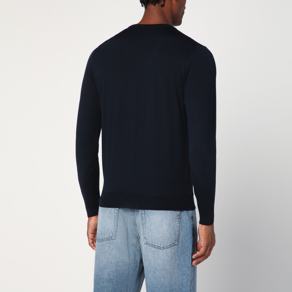 Drumohr Navy blue wool crew neck sweater Drumohr