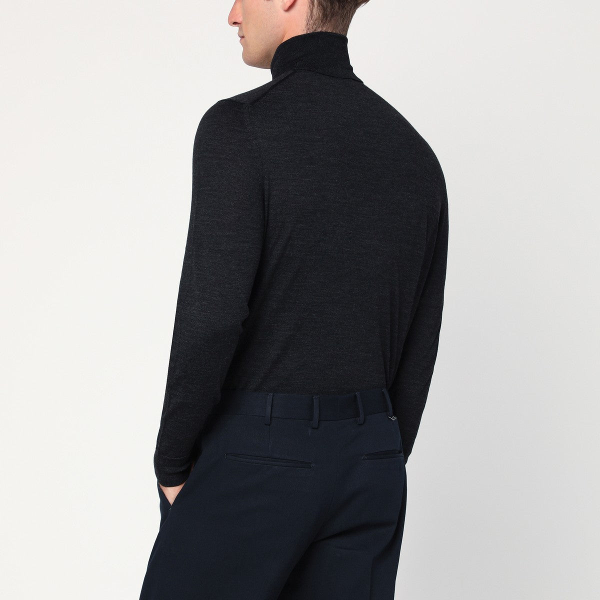 Drumohr Charcoal wool turtleneck sweater Drumohr
