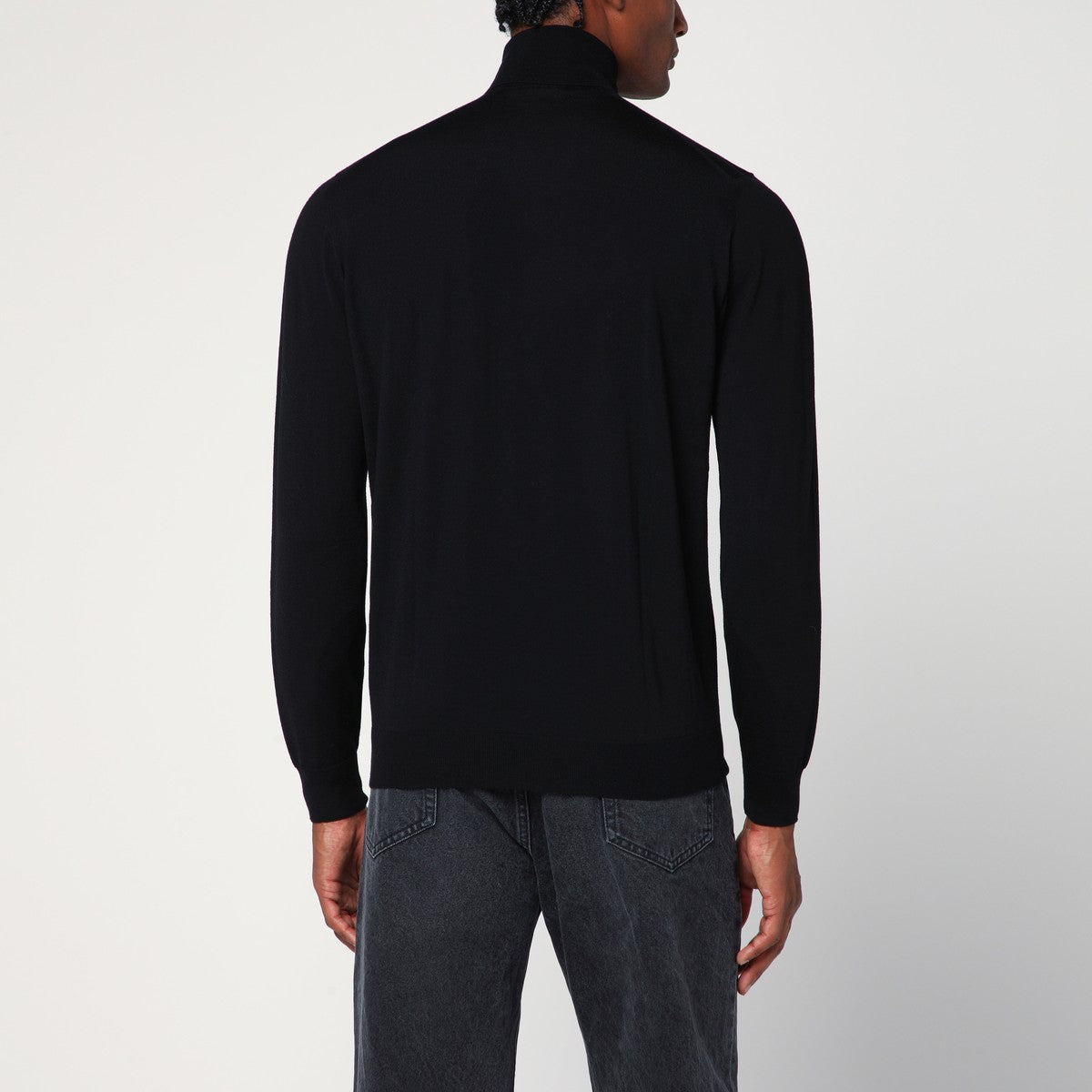Drumohr Black wool turtleneck sweater Drumohr