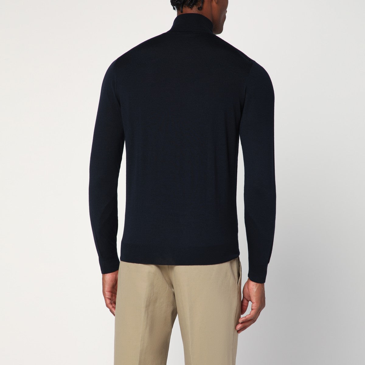 Drumohr Navy blue wool turtleneck sweater Drumohr