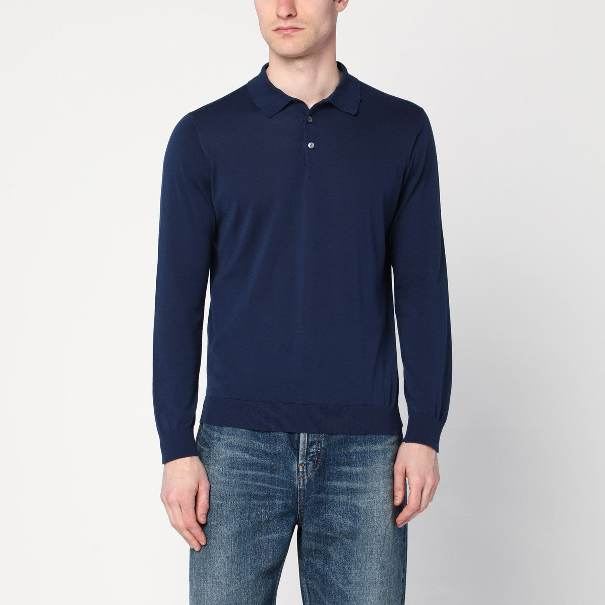 Drumohr Blue cotton polo shirt Drumohr