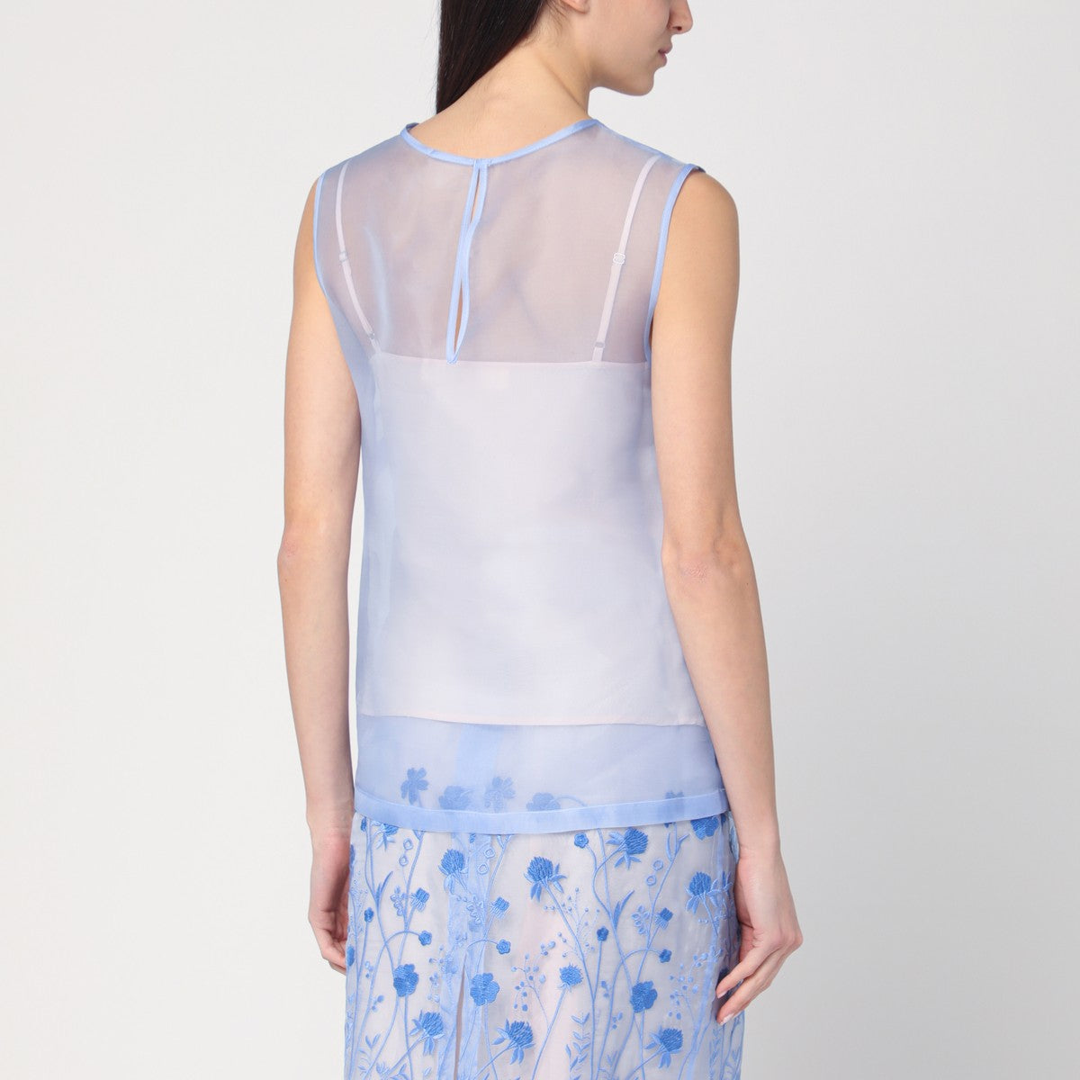 P.A.R.O.S.H. Sky blue tank top in silk P.A.R.O.S.H.