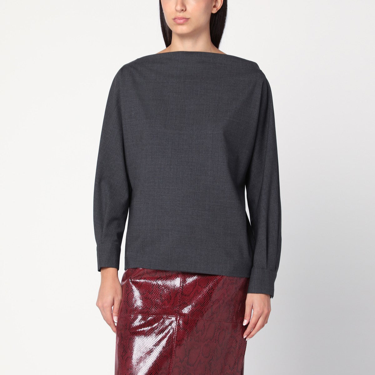 P.A.R.O.S.H. Anthracite wool blouse-shirt P.A.R.O.S.H.