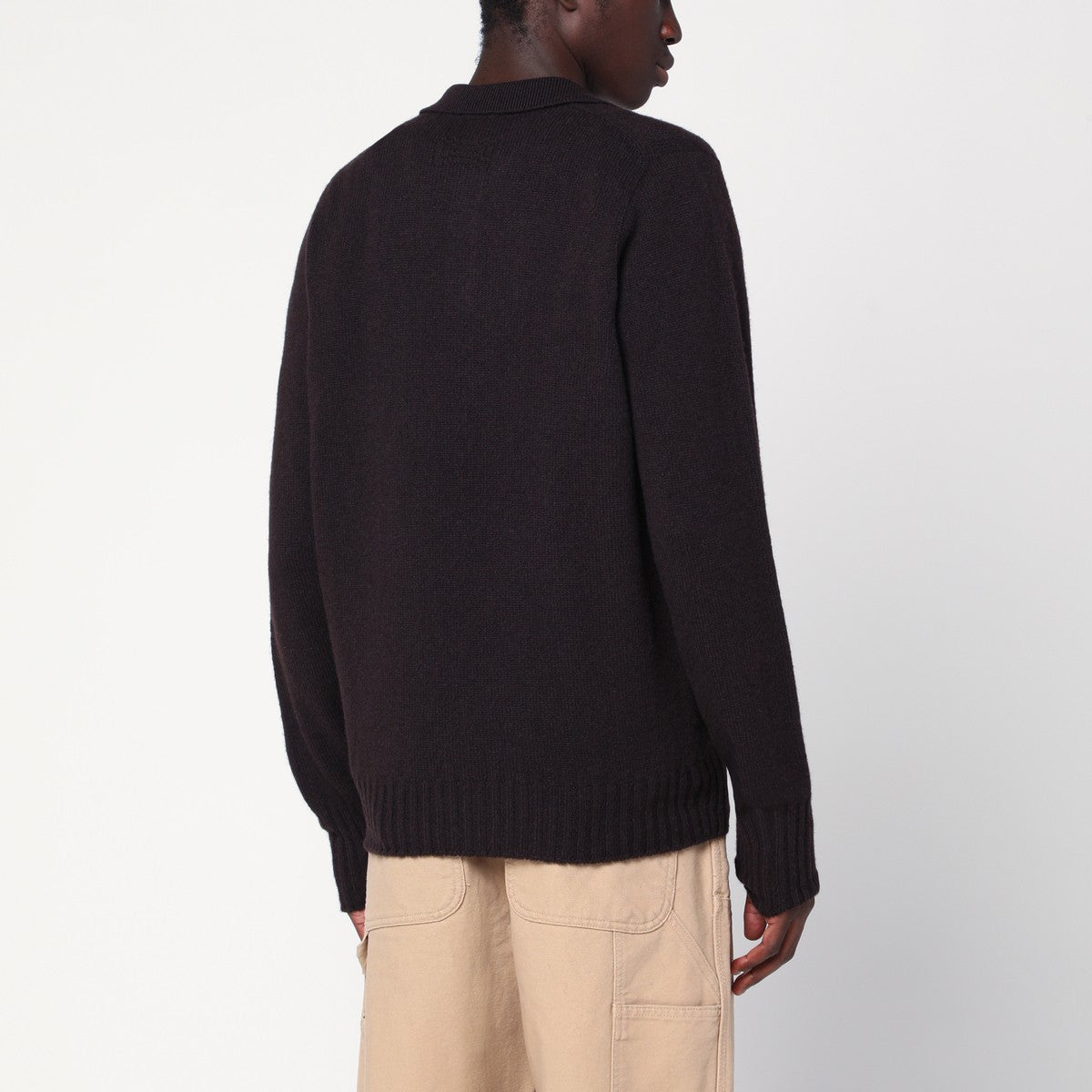 Drumohr Brown lambswool polo Drumohr