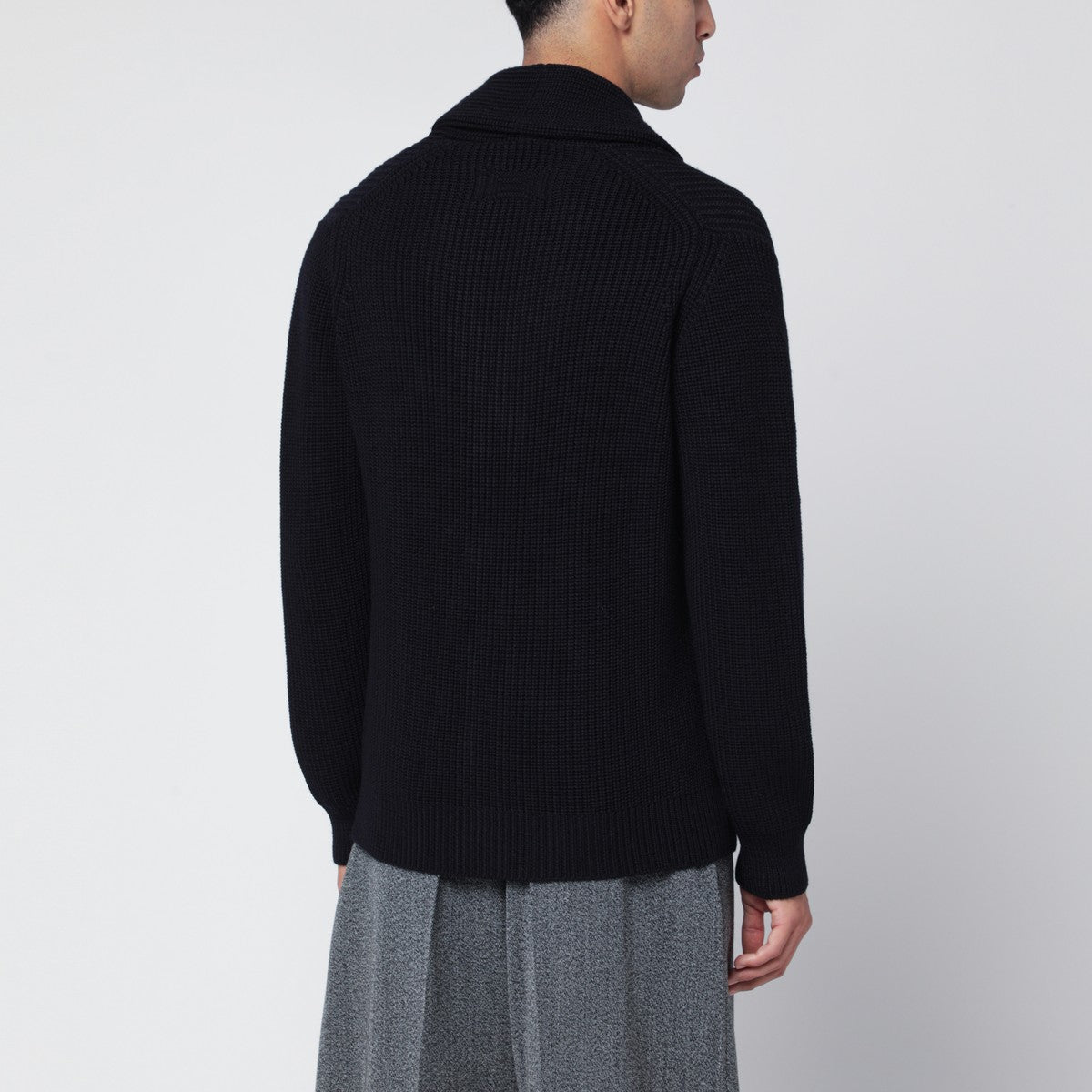 Drumohr Navy blue merino wool cardigan Drumohr