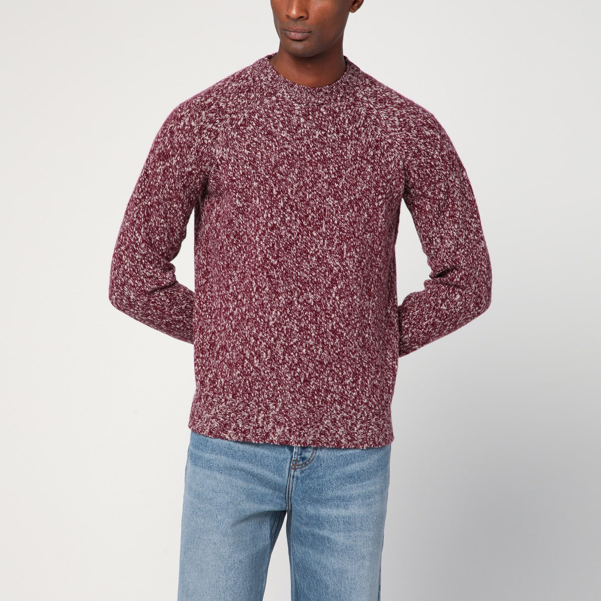Drumohr Grape-coloured pattern wool sweater Drumohr
