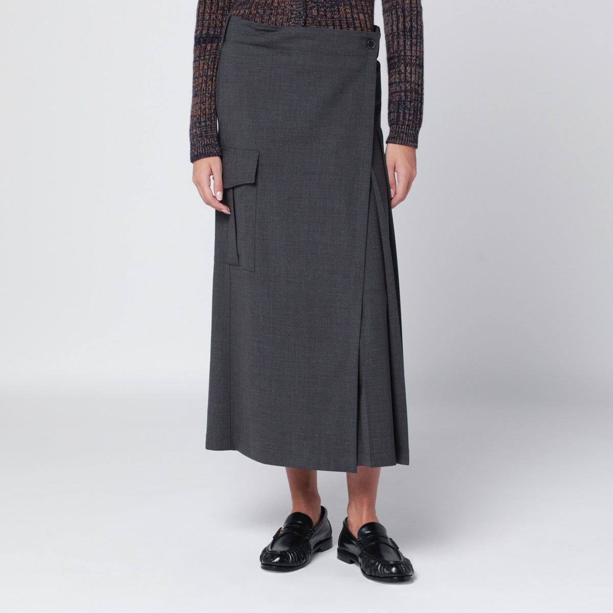 P.A.R.O.S.H. Grey wool wrap skirt P.A.R.O.S.H.