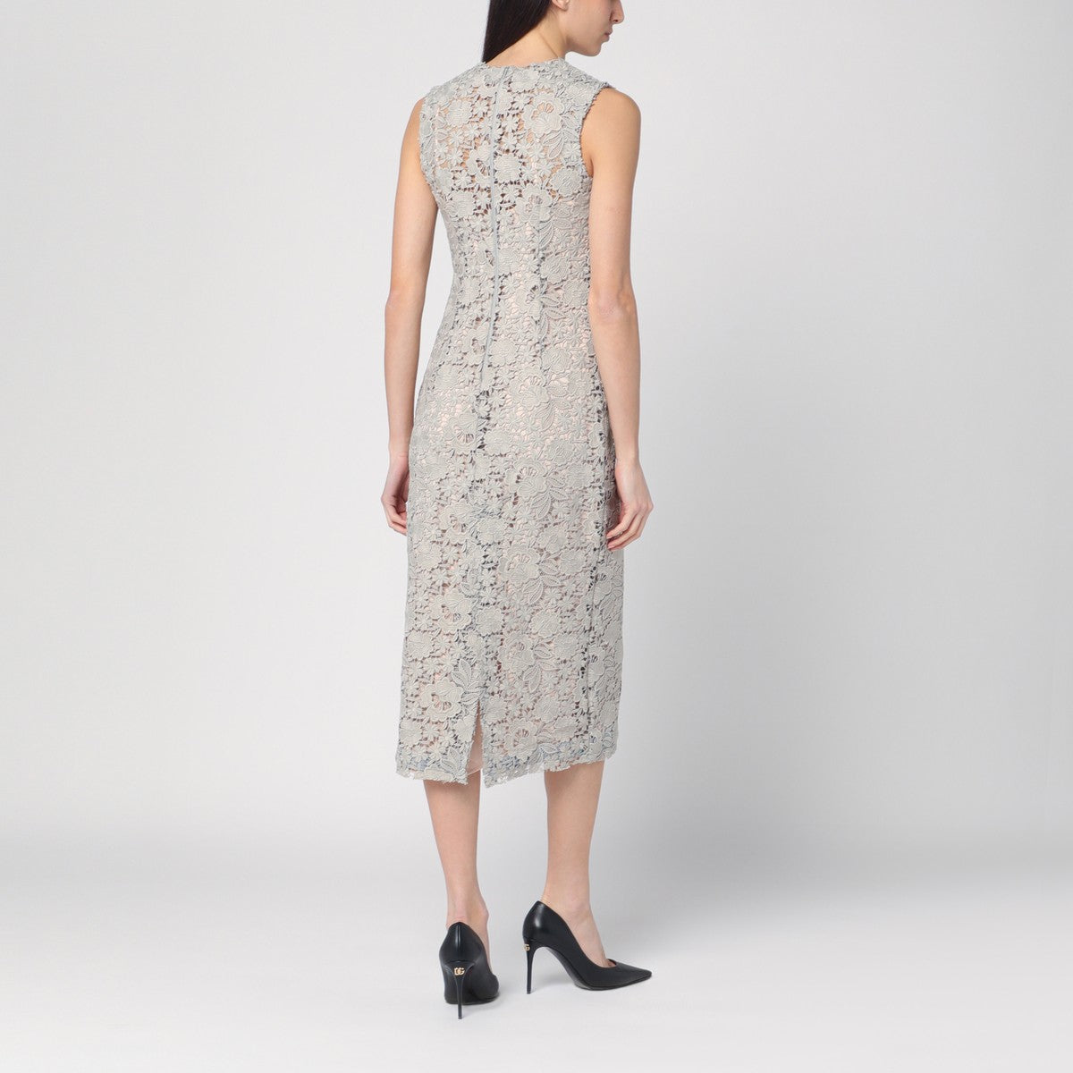 P.A.R.O.S.H. Light grey lace midi dress P.A.R.O.S.H.