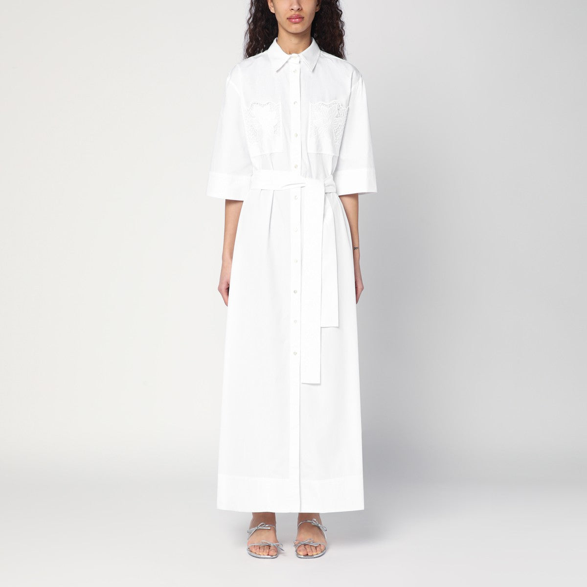 P.A.R.O.S.H. White shirt dress with belt P.A.R.O.S.H.