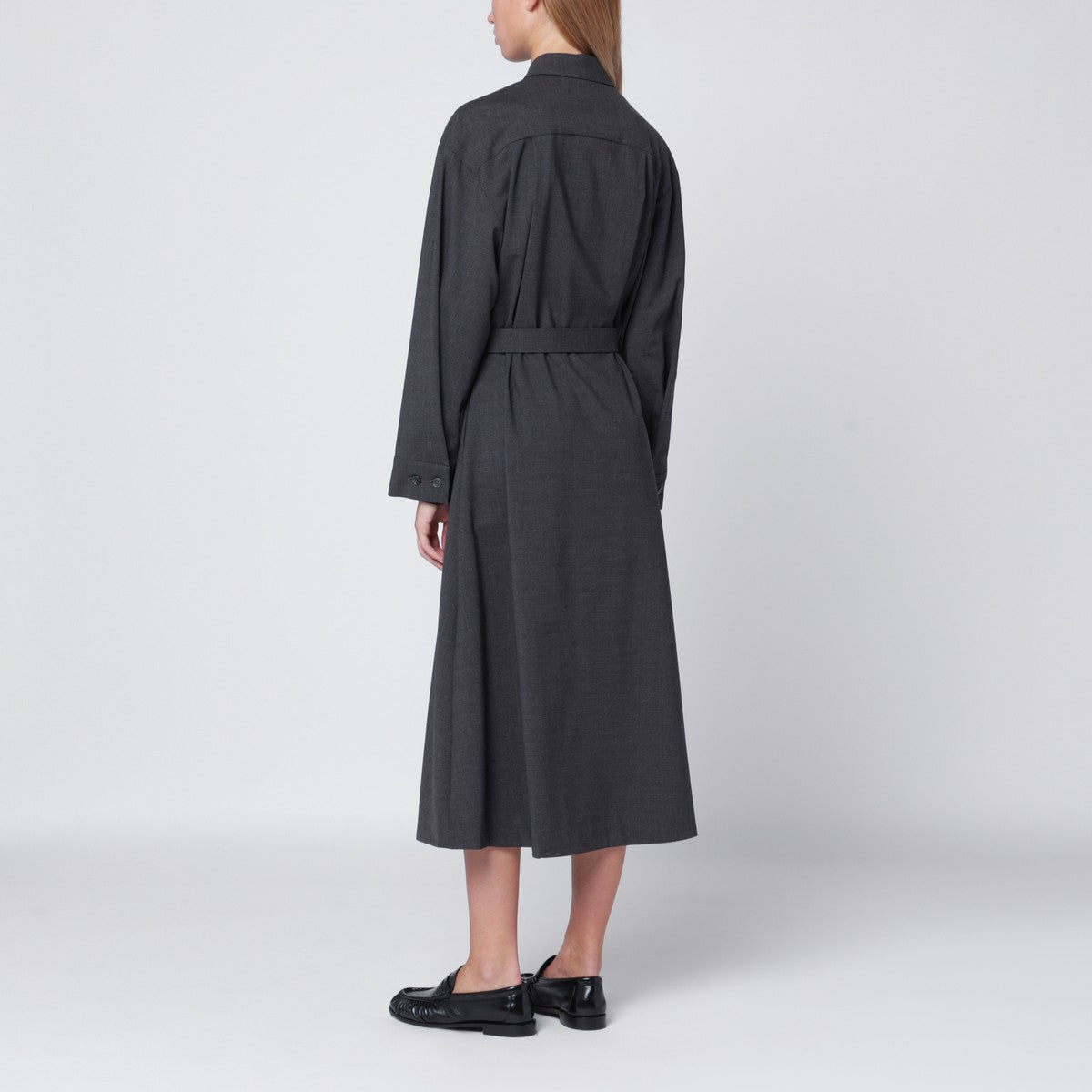 P.A.R.O.S.H. Anthracite grey belted shirt dress P.A.R.O.S.H.