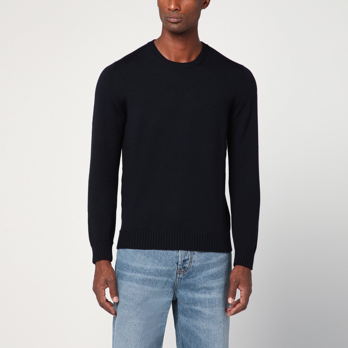 Drumohr Navy blue wool crew neck sweater Drumohr