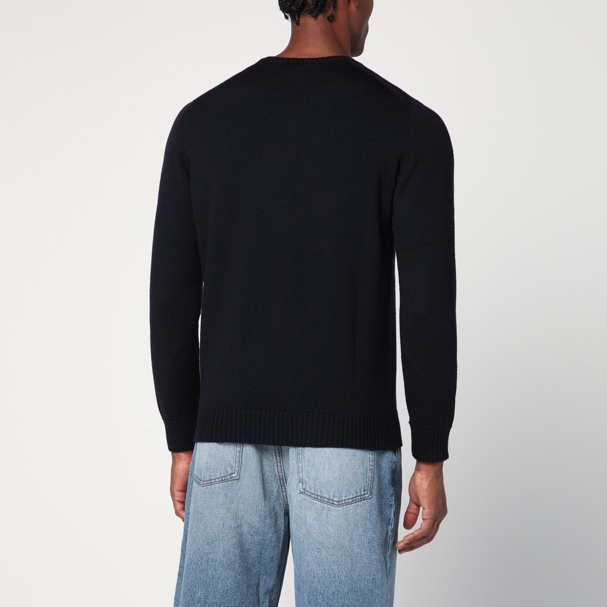 Drumohr Navy blue wool crew neck sweater Drumohr