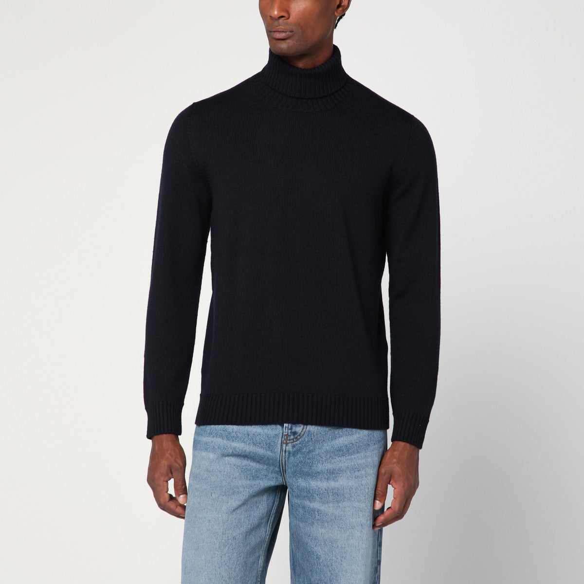 Drumohr Navy blue wool turtleneck Drumohr