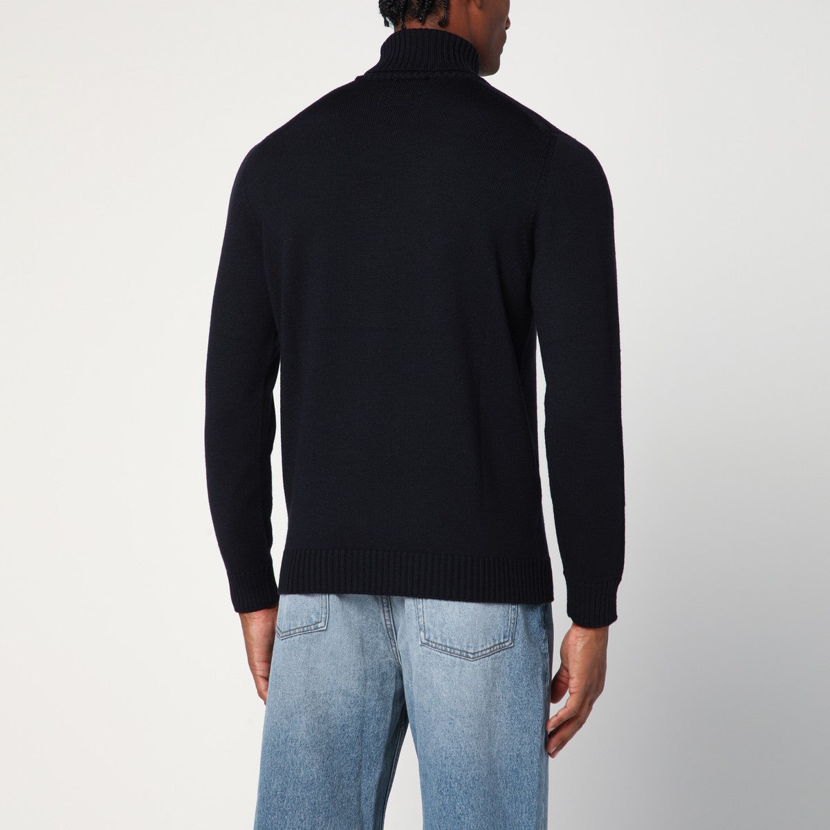 Drumohr Navy blue wool turtleneck Drumohr