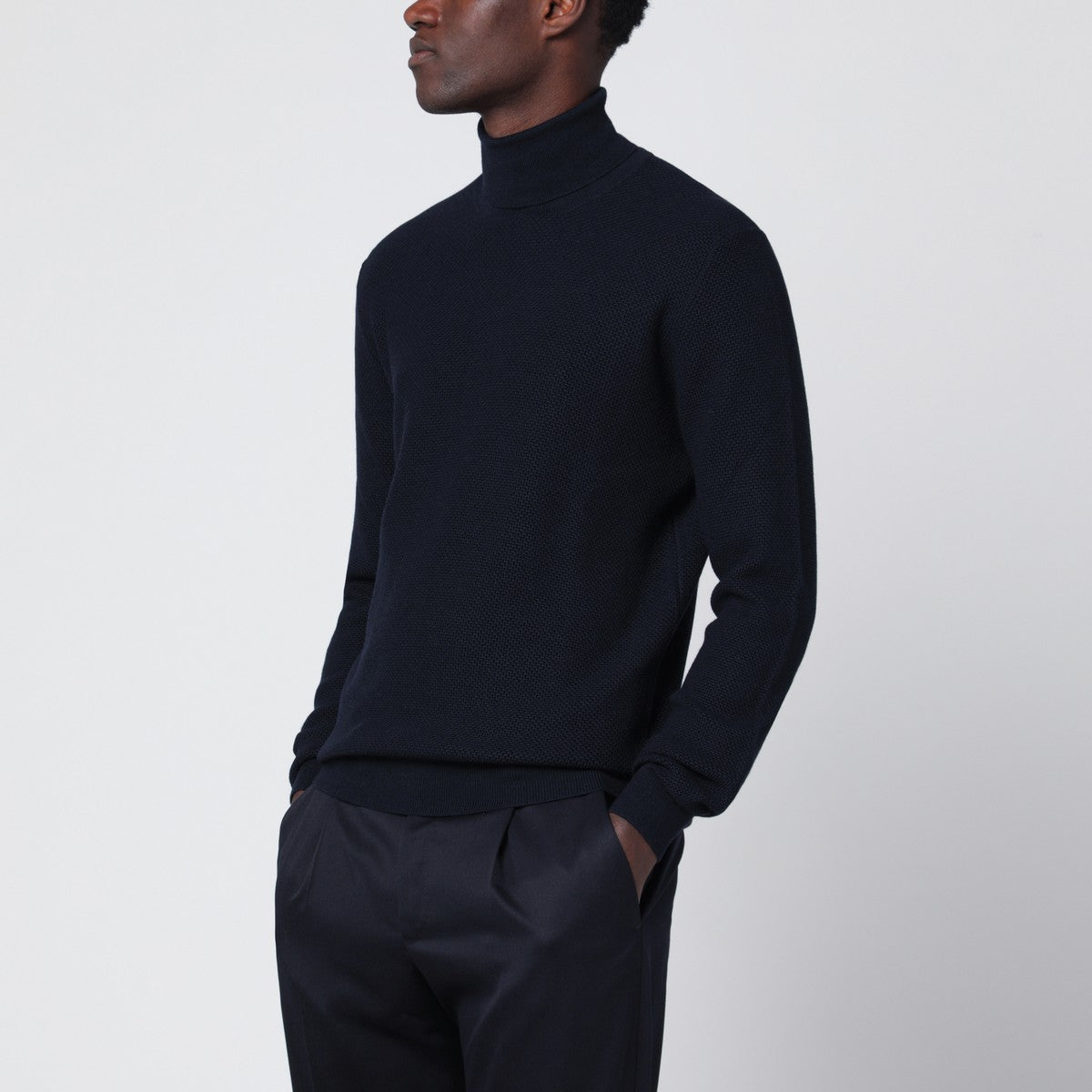 Tagliatore Blue wool turtleneck sweater Tagliatore