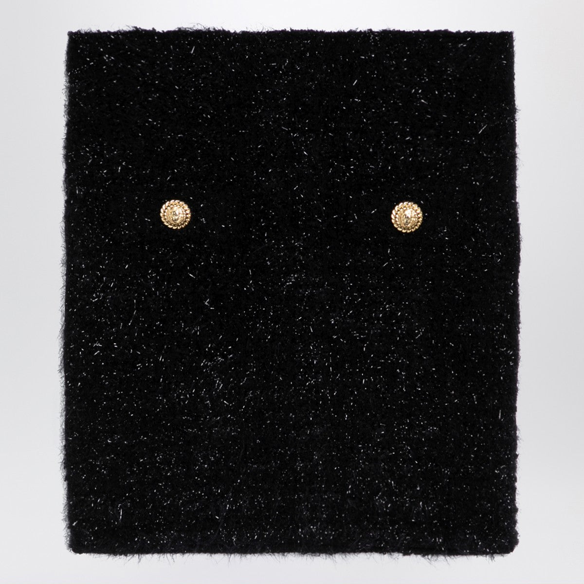 Balmain Black tweed miniskirt with buttons