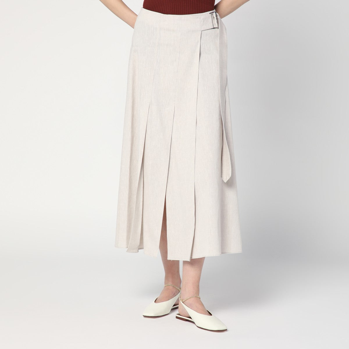 DEPARTMENT 5 Traxs grey mélange skirt in linen blend DEPARTMENT 5
