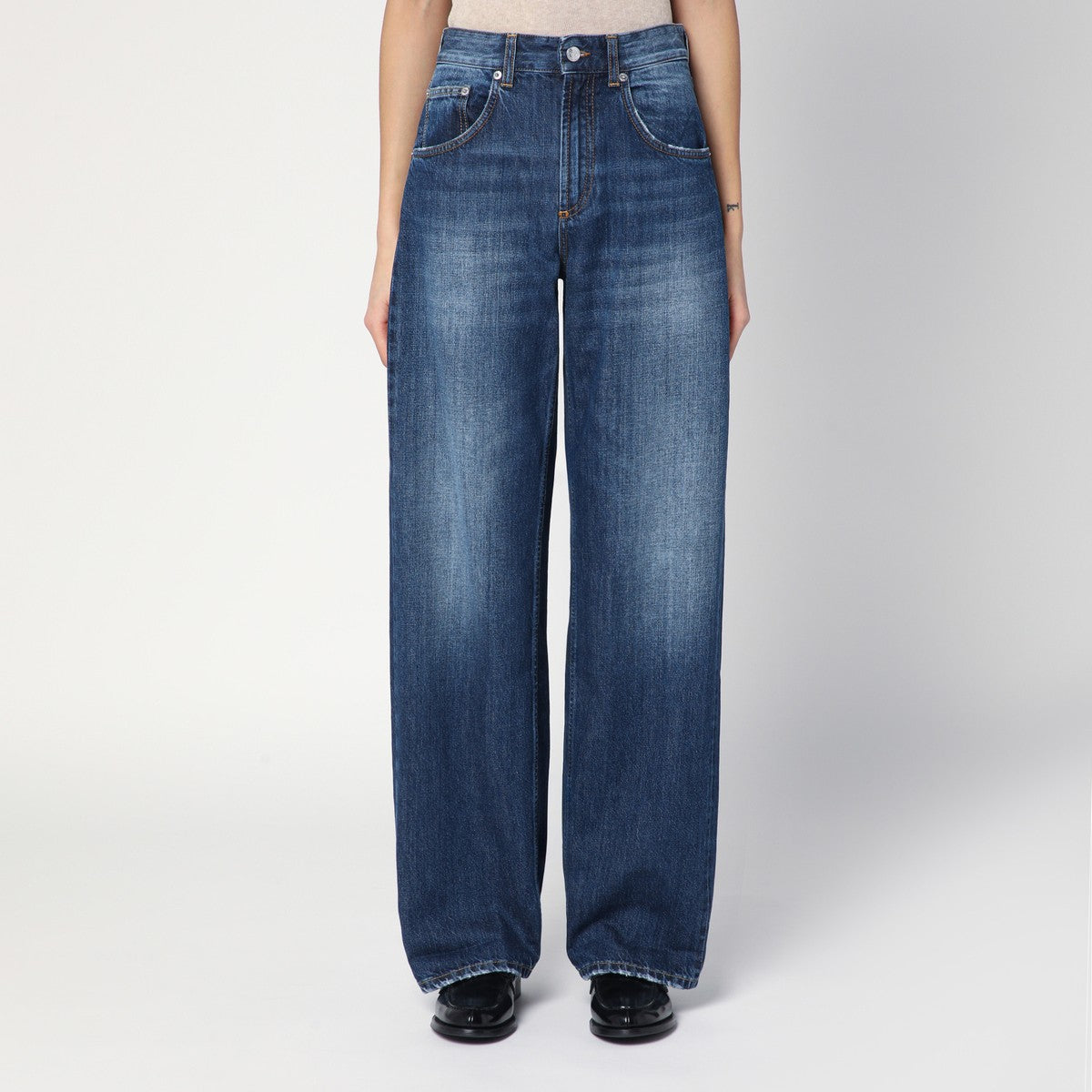 DEPARTMENT 5 Wide-leg Pop blue jeans with washed effect DEPARTMENT 5