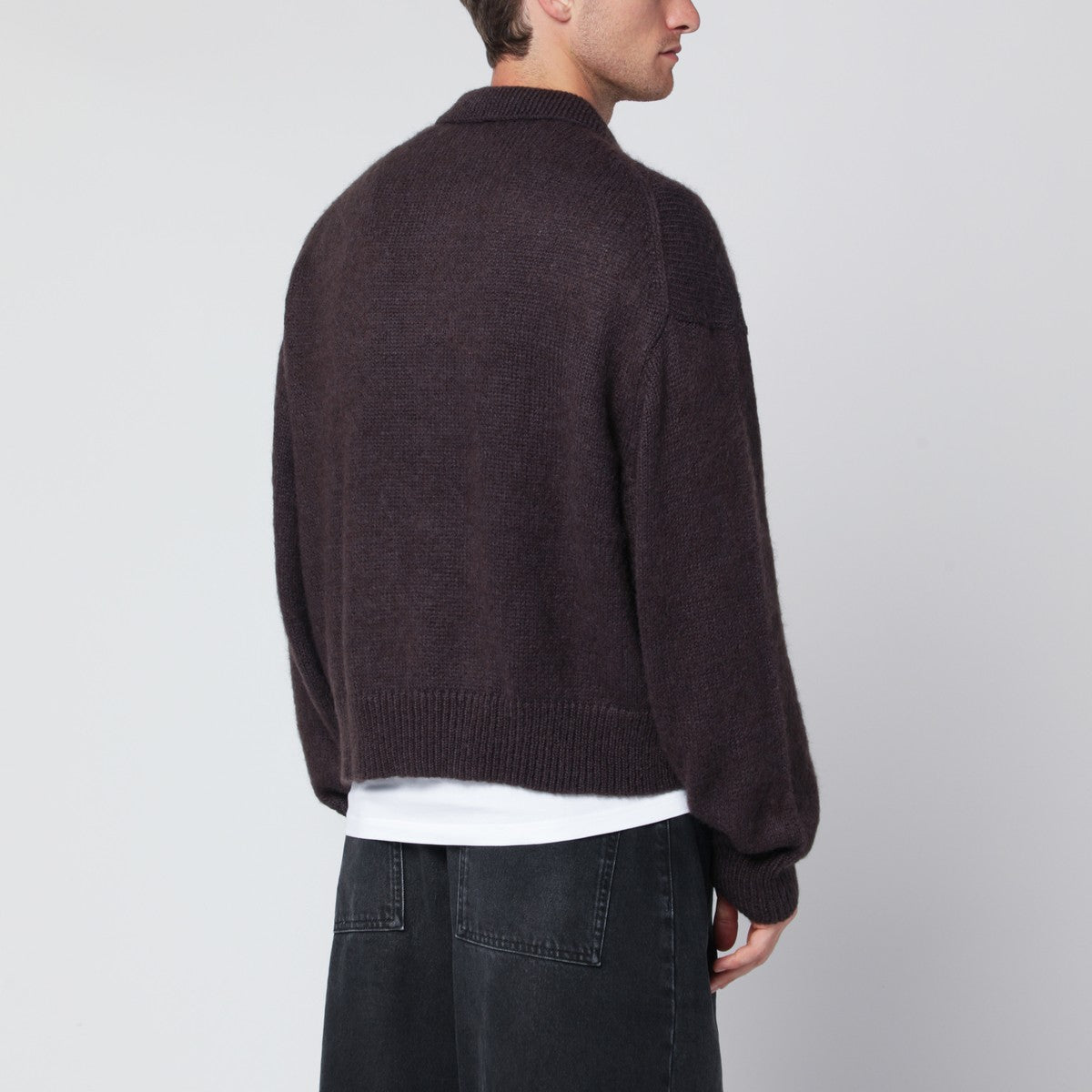 STUDIO NICHOLSON Brown mohair-blend sweater Studio Nicholson