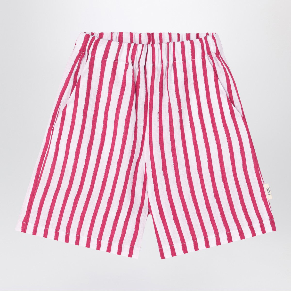 Douuod White/red striped Bermuda shorts in linen Douuod