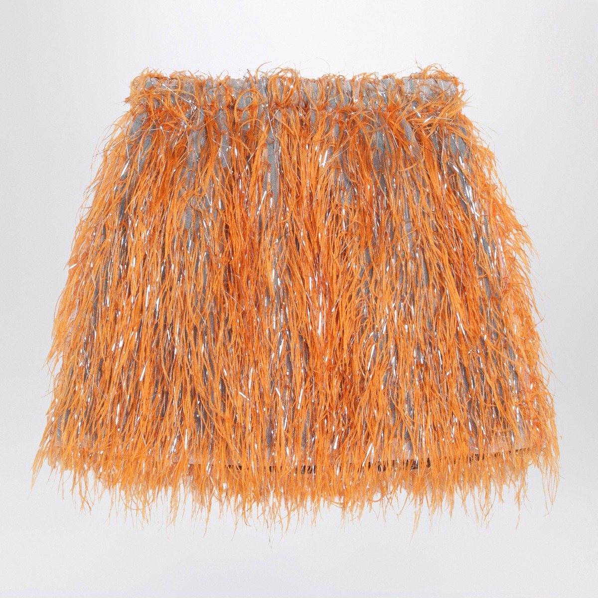 Douuod Orange Maracaibo skirt with feathers Douuod
