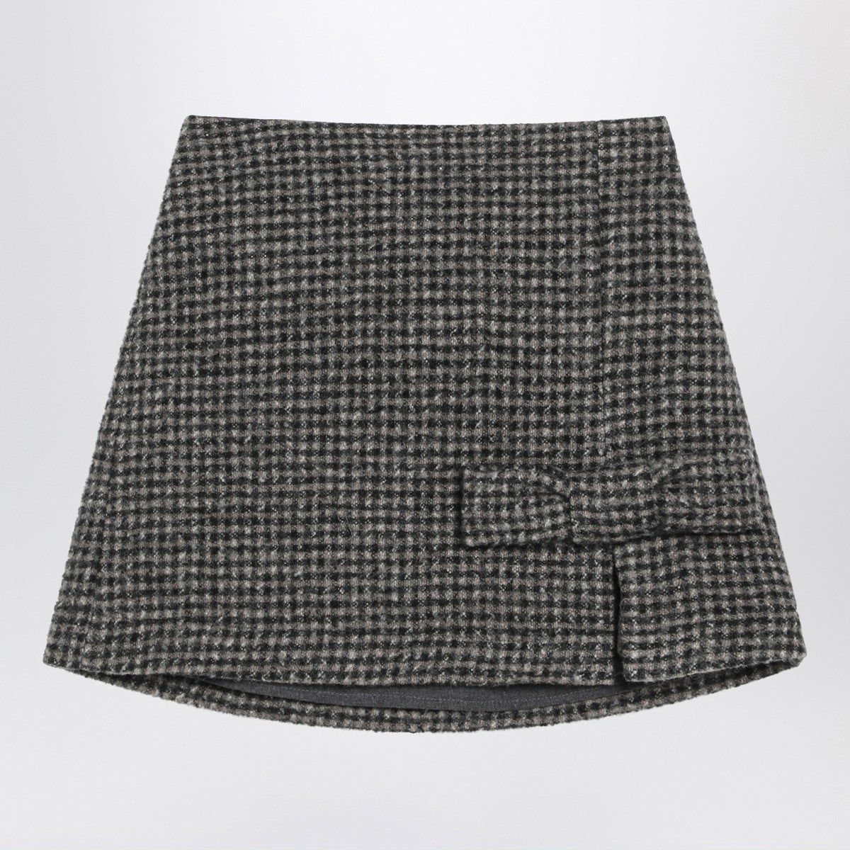 Douuod Ebony/beige checked wool Nicaragua skirt Douuod