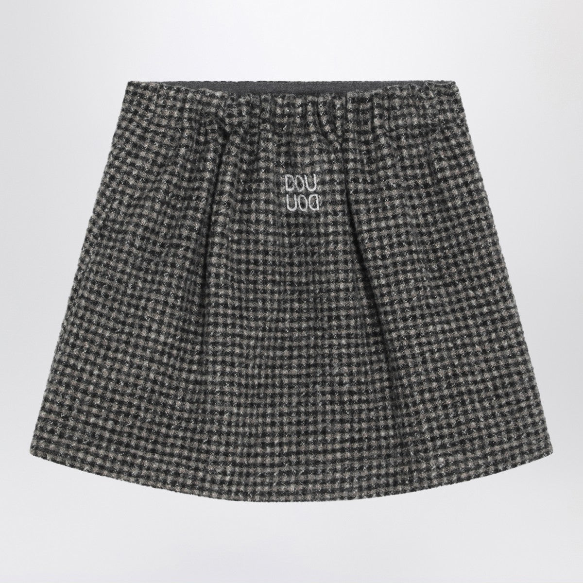 Douuod Ebony/beige checked wool Nicaragua skirt Douuod
