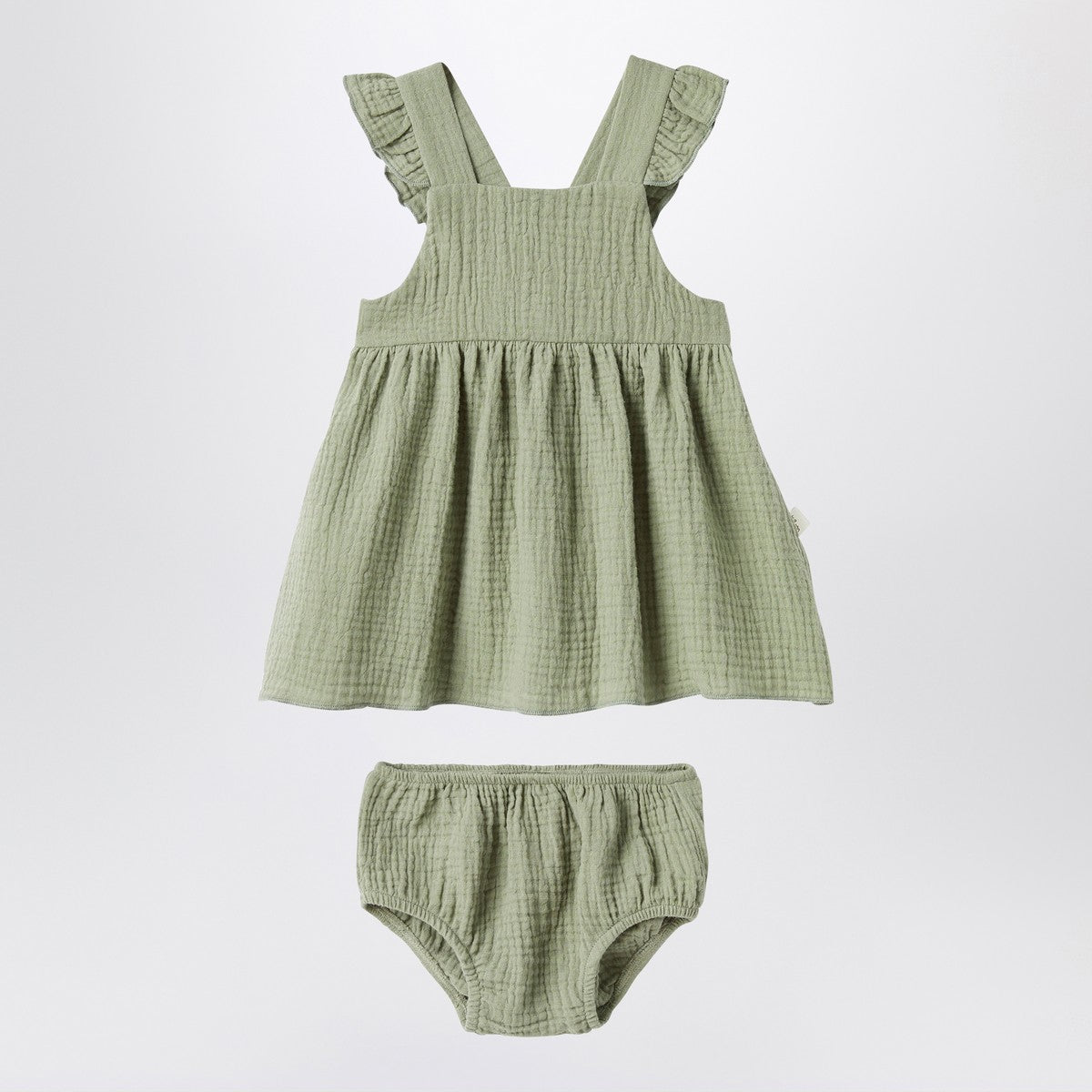 Teddy & Minou Sage green dress with ruffles Teddy & Minou