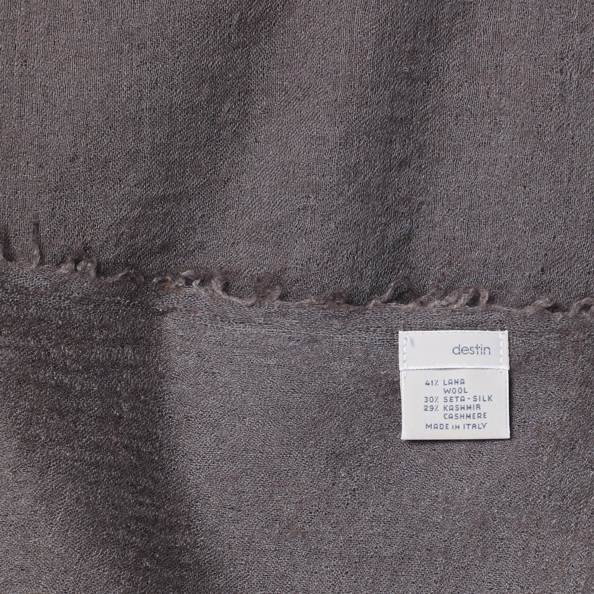 Destin Mud-coloured wool-silk blend scarf Destin