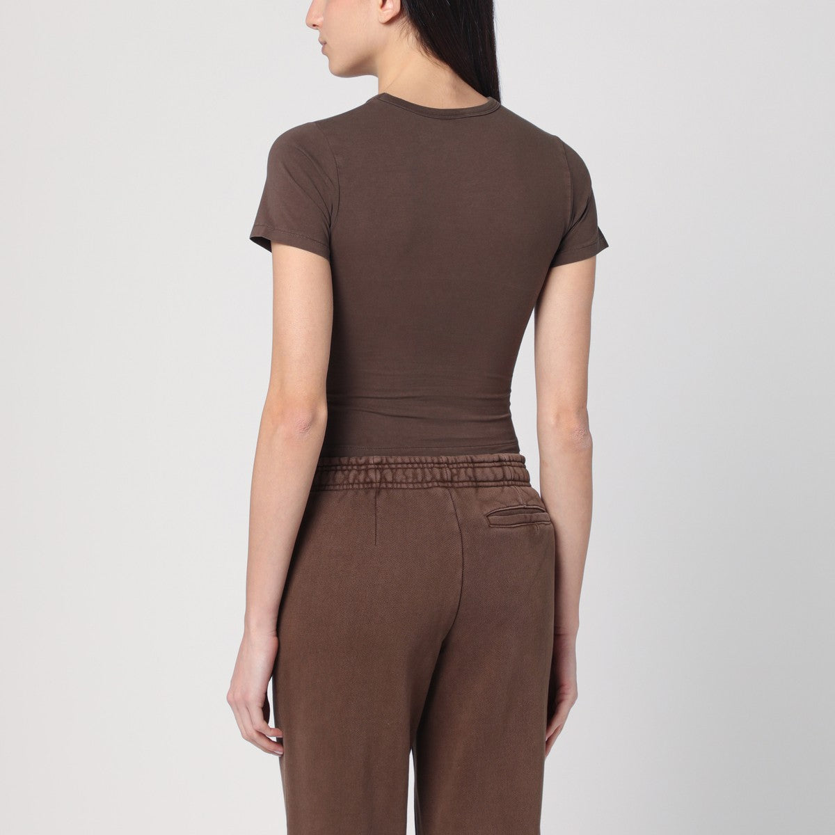 Entire Studios Brown cropped T-shirt in cotton Entire Studios