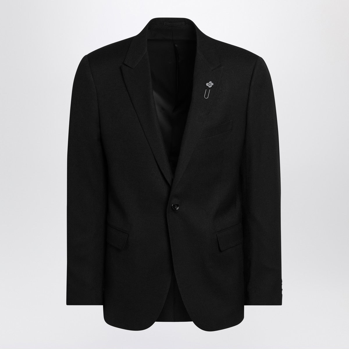 Lardini Black single-breasted jacket in wool blend Lardini