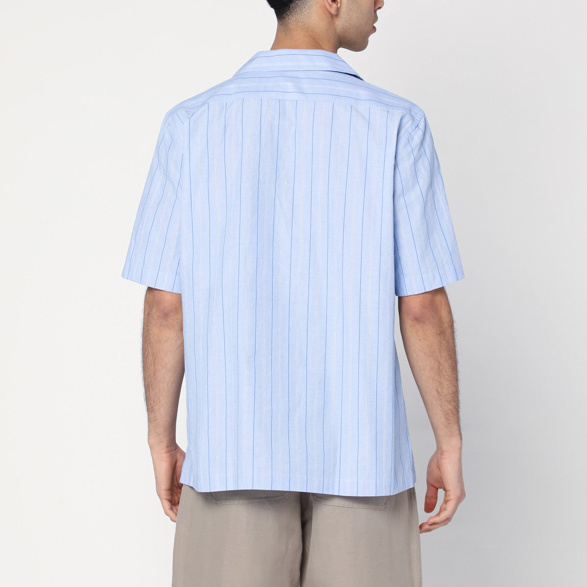 Lardini Bowling-style light blue shirt in cotton