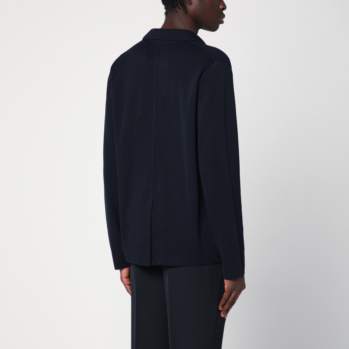 Lardini Navy blue single-breasted knitted jacket Lardini