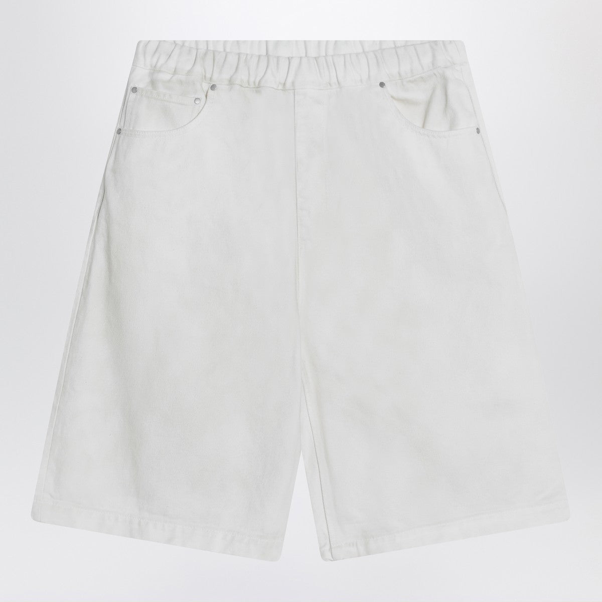Entire Studios Wide white bermuda shorts in cotton Entire Studios