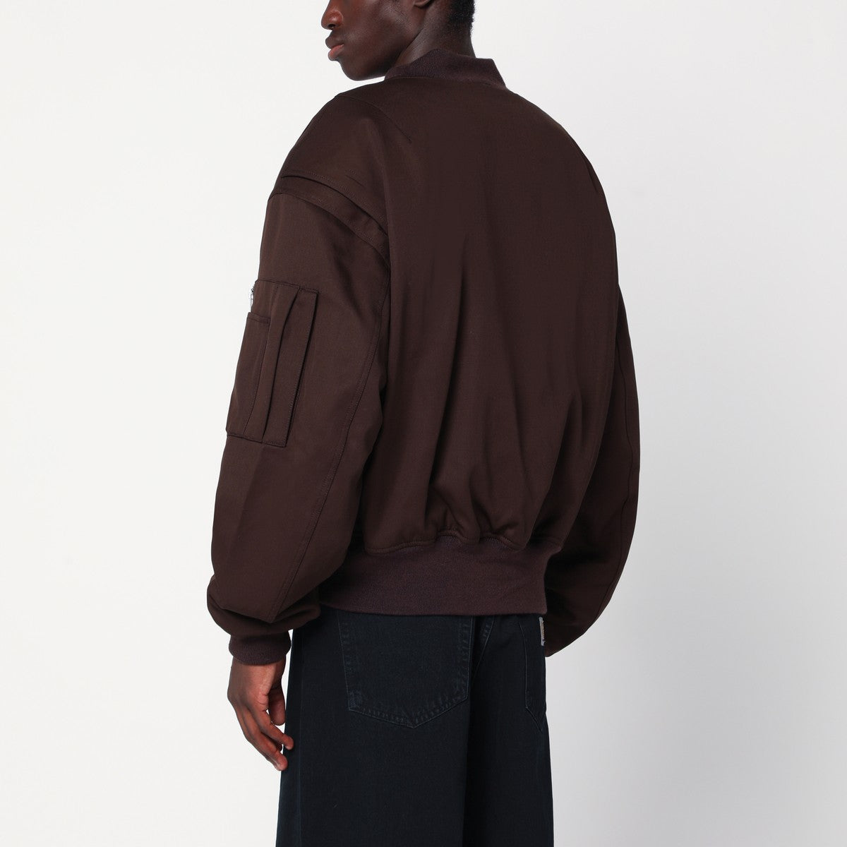 Entire Studios Dark brown zip-up bomber jacket in wool Entire Studios