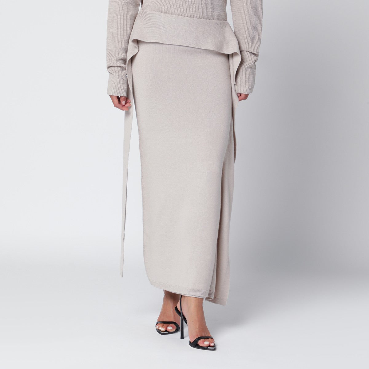 Entire Studios Light beige long wool skirt Entire Studios