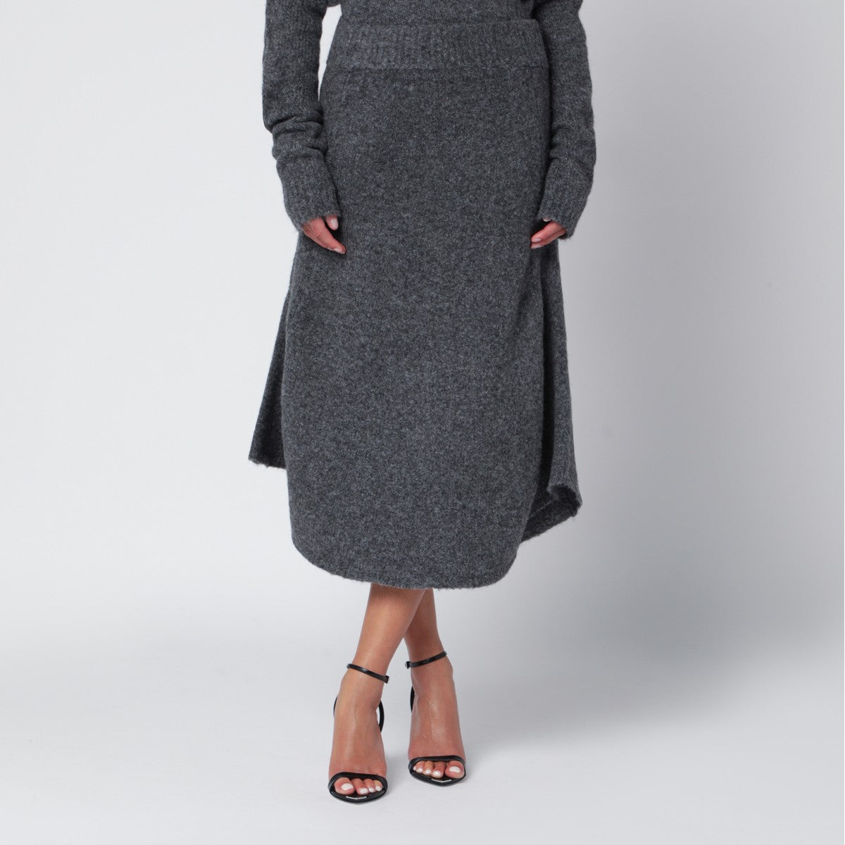Entire Studios Smoke grey wool-blend midi skirt Entire Studios