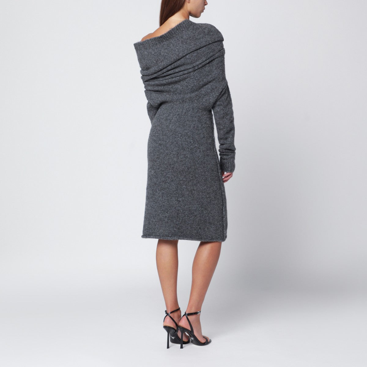 Entire Studios Smoke grey wool-blend one-shoulder dress Entire Studios