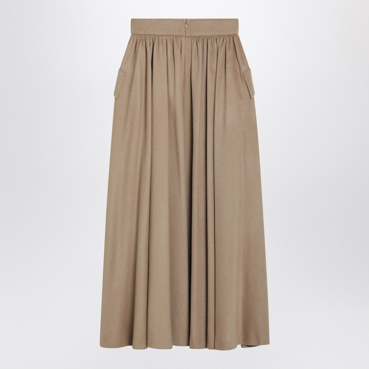 Max Mara Beige midi skirt in camel drap Max Mara