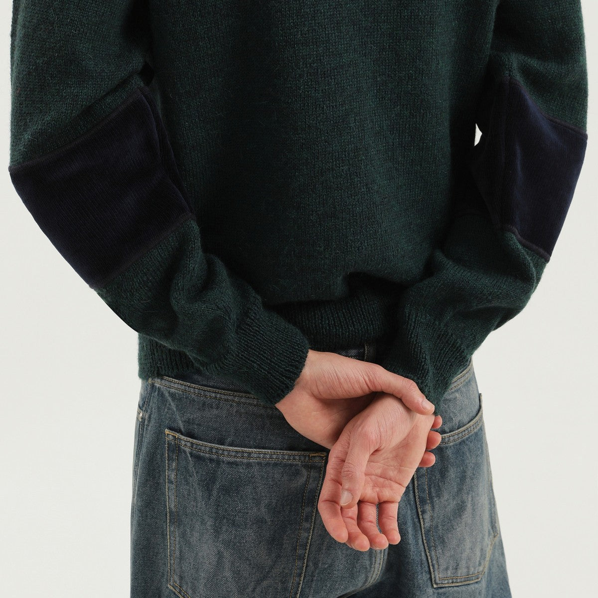 1989 STUDIO Green and yellow turtleneck sweater 1989 STUDIO