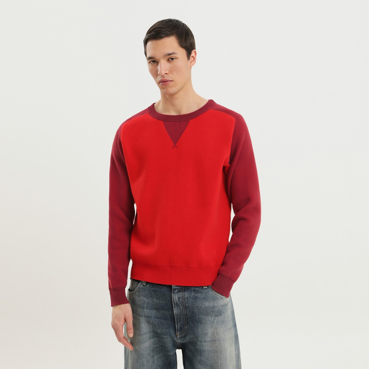 1989 STUDIO Color block crew neck sweater 1989 STUDIO