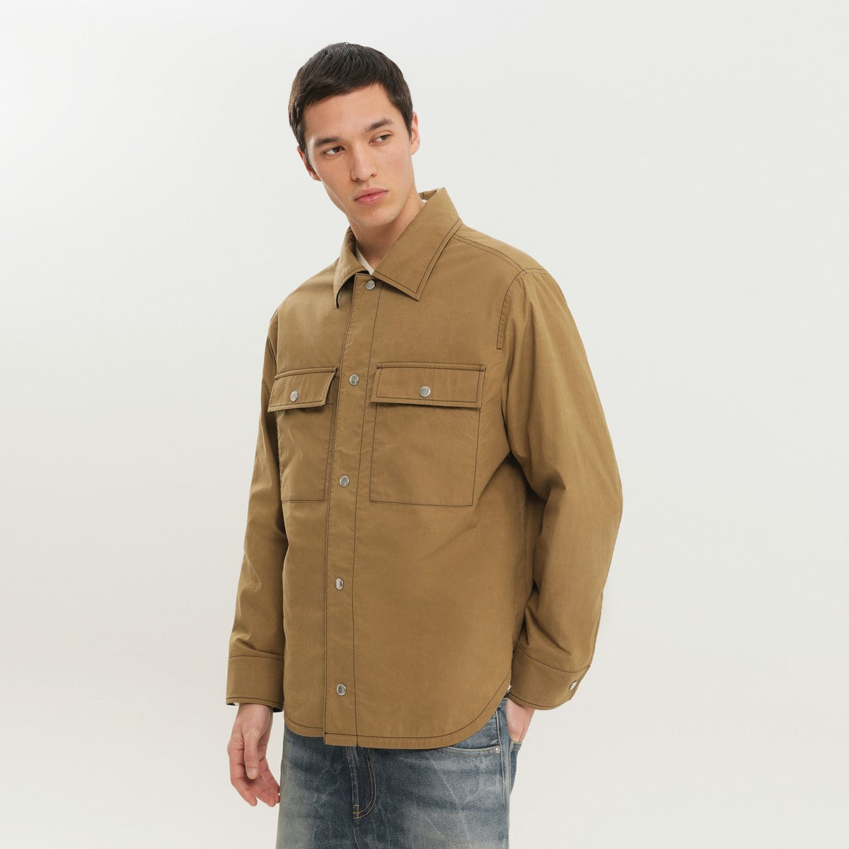 1989 STUDIO Kaki shirt-jacket with pockets 1989 STUDIO