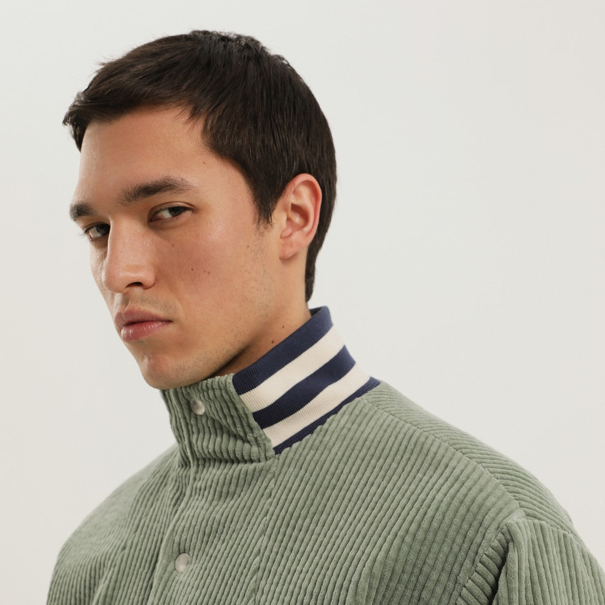 1989 STUDIO Light green corduroy varsity jacket 1989 STUDIO