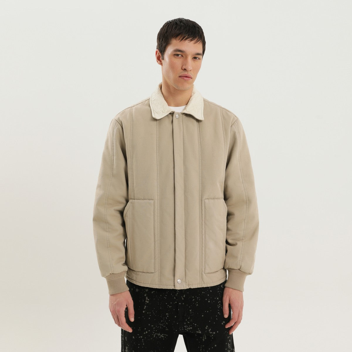 1989 STUDIO Beige padded canvas jacket 1989 STUDIO