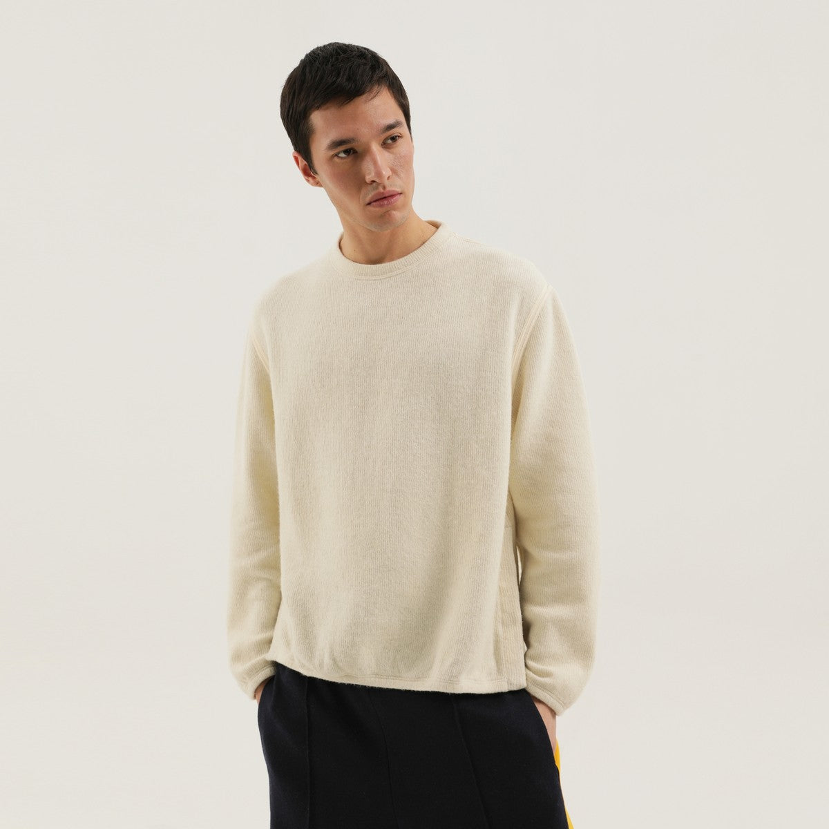 1989 STUDIO White ribbed sweater with slits 1989 STUDIO