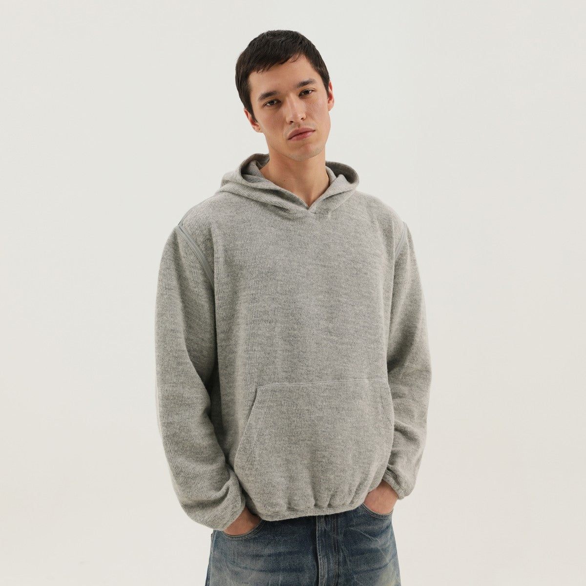 1989 STUDIO Gray knitted hoodie 1989 STUDIO