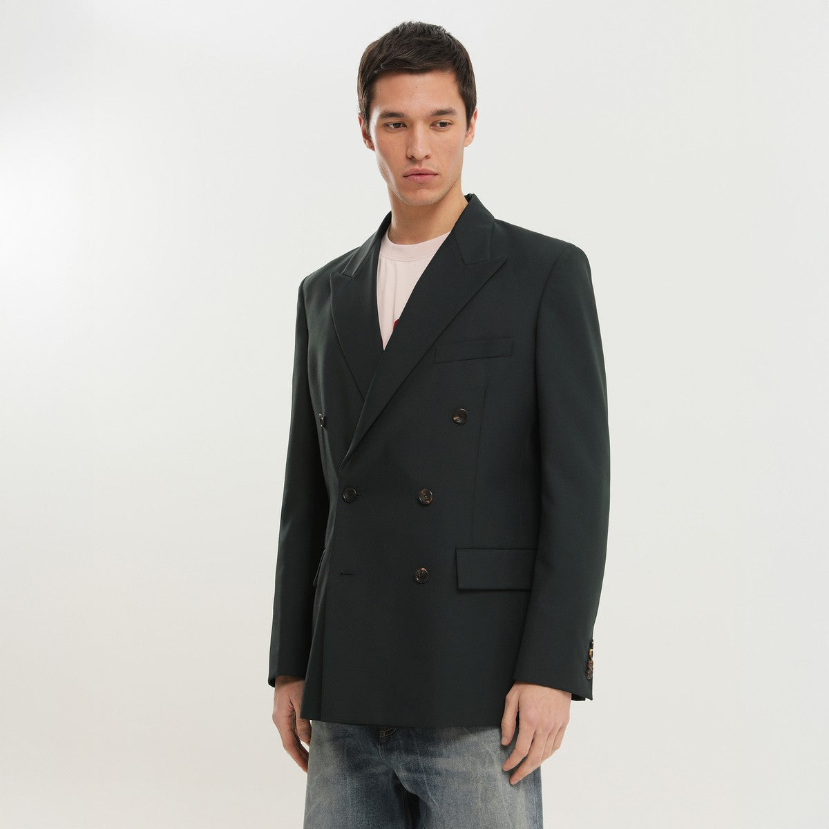 1989 STUDIO Dark green double-breasted blazer 1989 STUDIO