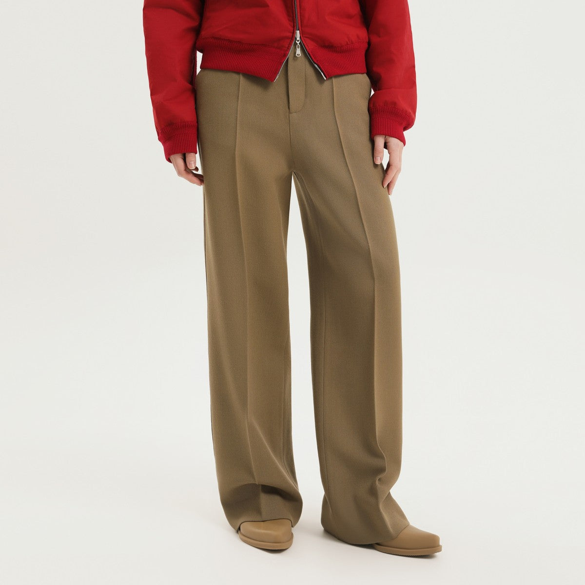 1989 STUDIO Olive green straight leg wool pants 1989 STUDIO