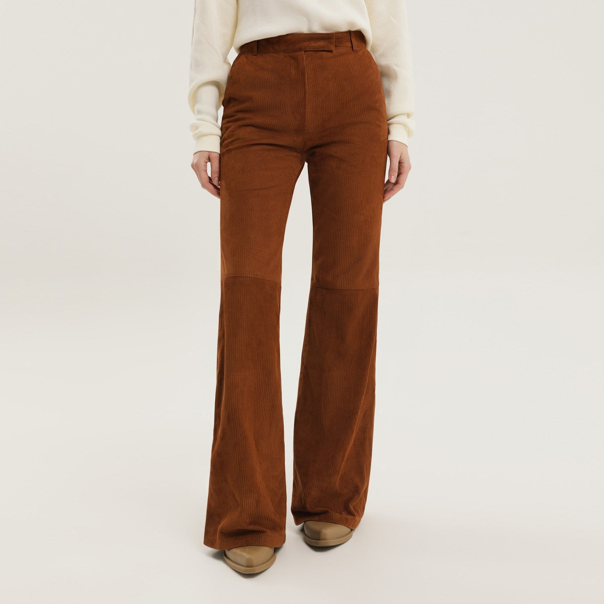 1989 STUDIO Corduroy flared leather pants 1989 STUDIO