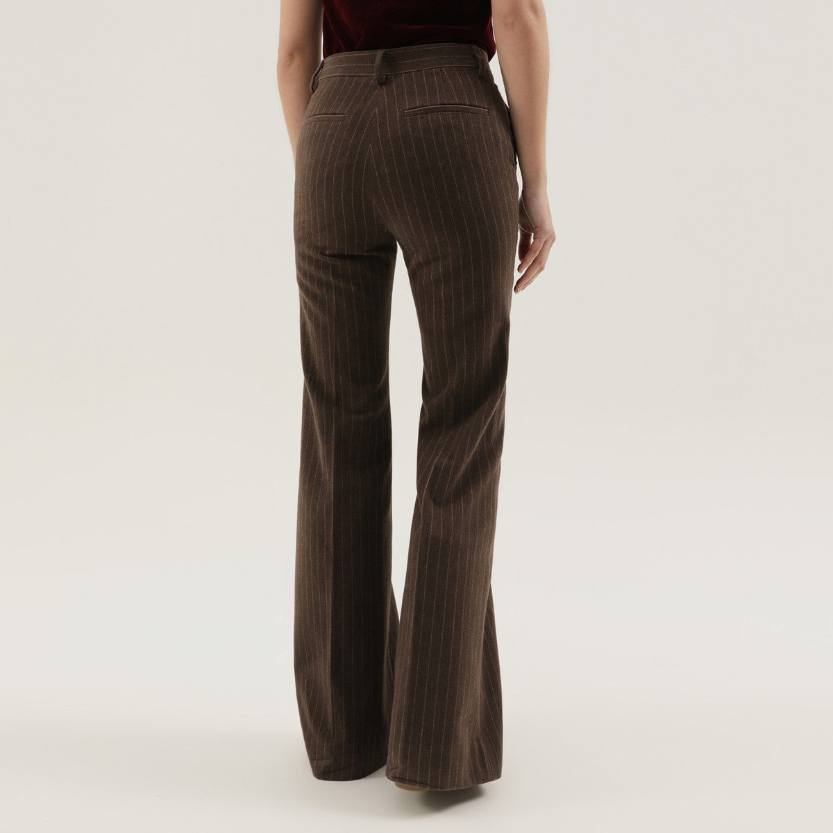 1989 STUDIO Brown striped flared pants 1989 STUDIO